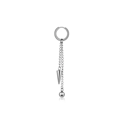 Hoop Earrings with Hanging Chain Spike - Image 10