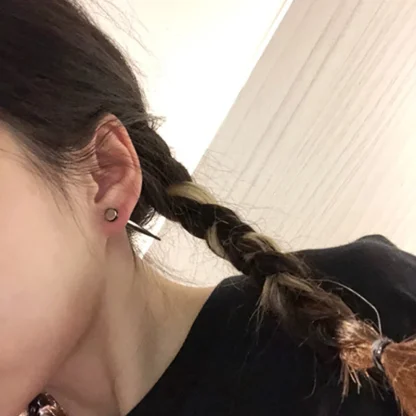 Stud Earrings with Spike Cone Tip Decor - Image 7