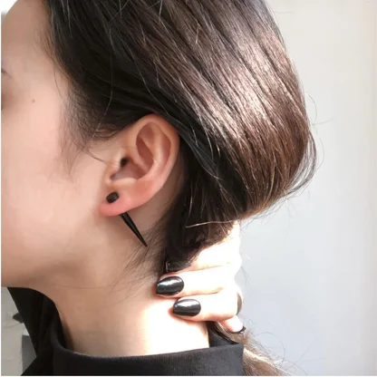 Stud Earrings with Spike Cone Tip Decor - Image 8