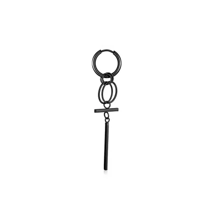 Hoop Earrings with Hanging Chain Spike - Image 8