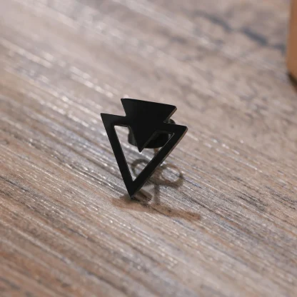 Stud Earrings with Triangle Arrow Design - Image 4