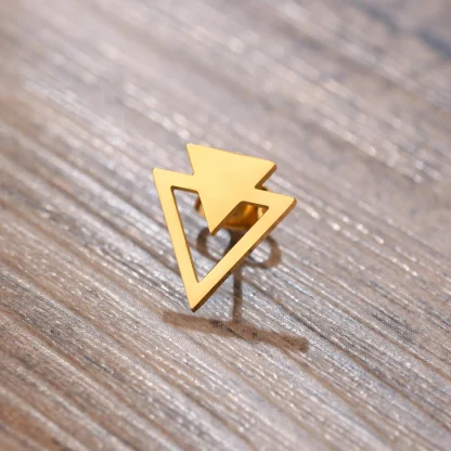 Stud Earrings with Triangle Arrow Design - Image 6