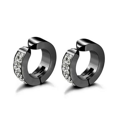 Black Ear Clip Earrings for Men - Image 8