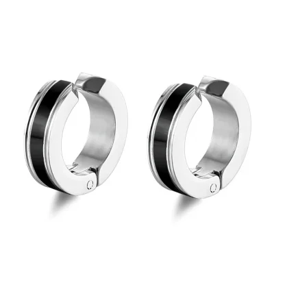 Black Ear Clip Earrings for Men - Image 5