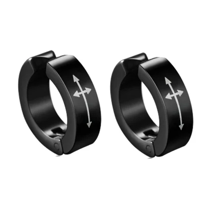 Black Ear Clip Earrings for Men - Image 11