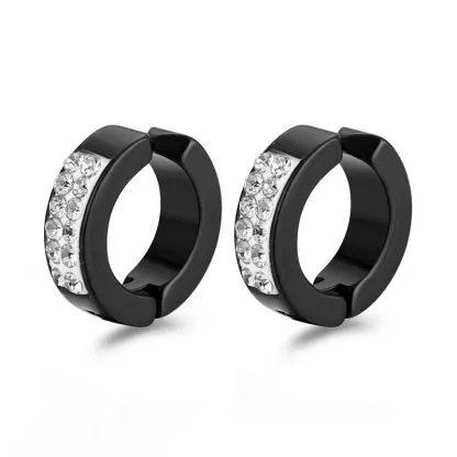 Black Ear Clip Earrings for Men - Image 7