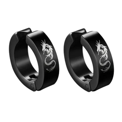 Black Ear Clip Earrings for Men - Image 10