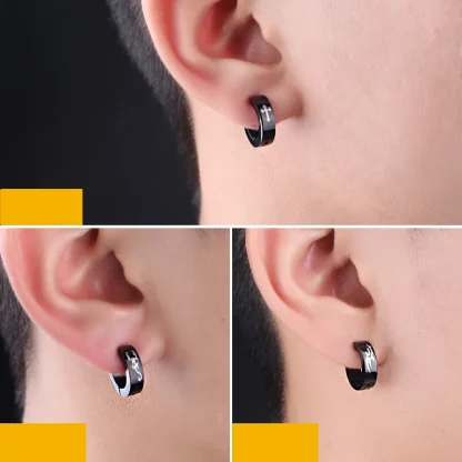 Black Ear Clip Earrings for Men - Image 14
