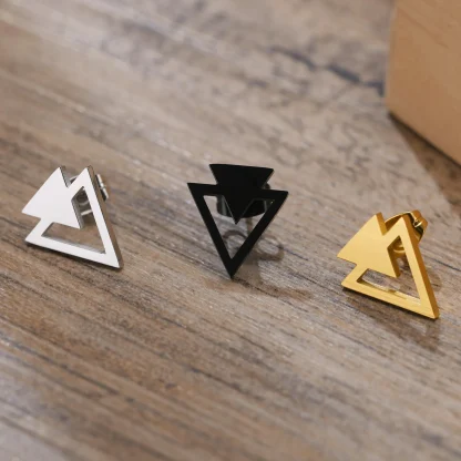 Stud Earrings with Triangle Arrow Design - Image 7