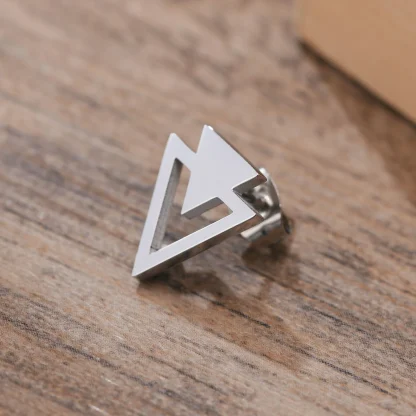Stud Earrings with Triangle Arrow Design