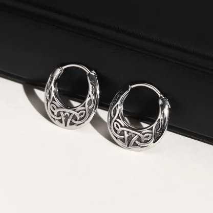 Vintage-style Round Huggies Earrings - Image 7
