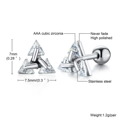 Stylish Luxury Stud Earrings with Triangle Shape - Image 6