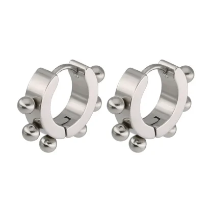 Punk Hoop Earrings with Spike Design - Image 7