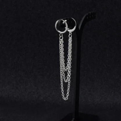 Multilayered Connecting Chain Earrings - Image 5