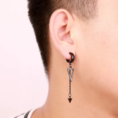 Dangle Chain Earrings with Multi Cross Design - Image 4