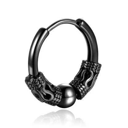 Gothic Hoop Earrings with Intricate Design - Image 2