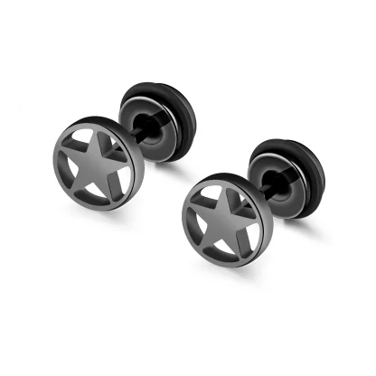 Stud Black Earrings with Skeleton Design - Image 4