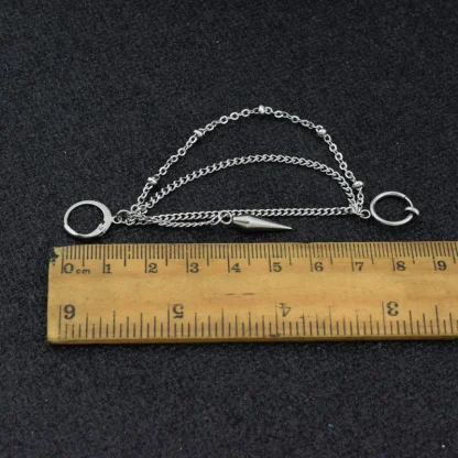 Multilayered Connecting Chain Earrings - Image 10