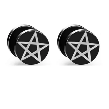 Stud Black Earrings with Skeleton Design - Image 3