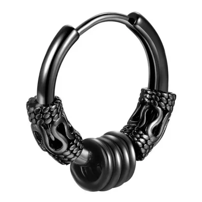 Gothic Hoop Earrings with Intricate Design