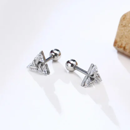 Stylish Luxury Stud Earrings with Triangle Shape - Image 3