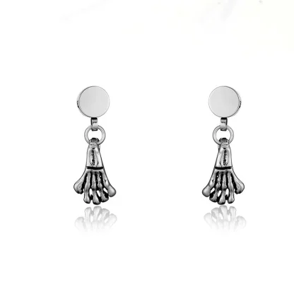 Chain Earrings with Fish Bone Dangle - Image 10