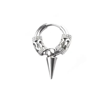 Gothic Hoop Earrings with Intricate Design - Image 4