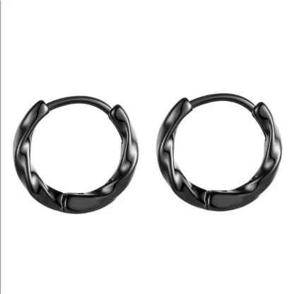 Trendy Hoop Earring with Wavy Details - Image 5