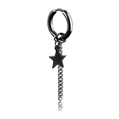 Chain Hoop Earrings with Bar Dangle Design - Image 10
