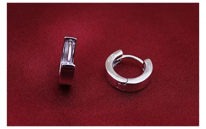 Sleek Hoop Earrings with Shiny Design - Image 9