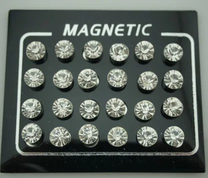 Magnetic Earrings with Rhinestone-like Design - Image 5