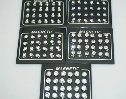 Magnetic Earrings with Rhinestone-like Design - Image 4