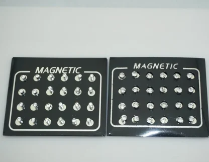 Magnetic Earrings with Rhinestone-like Design - Image 2