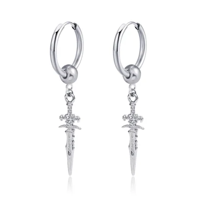 Spike Dangle Earrings with Hoop Design - Image 3