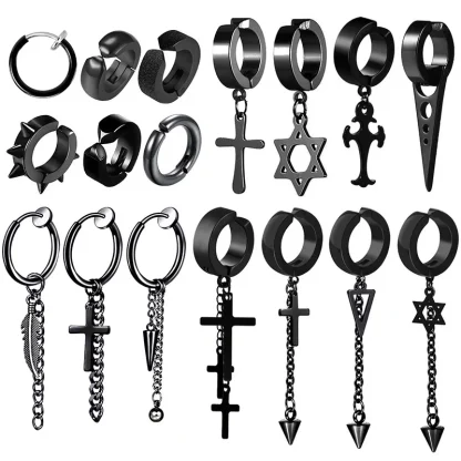 Dangle Chain Earrings with Multi Cross Design - Image 11