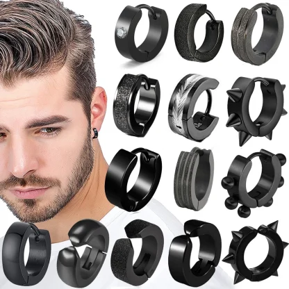 Punk Hoop Earrings with Spike Design - Image 15