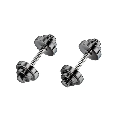 Stud Black Earrings with Skeleton Design - Image 10