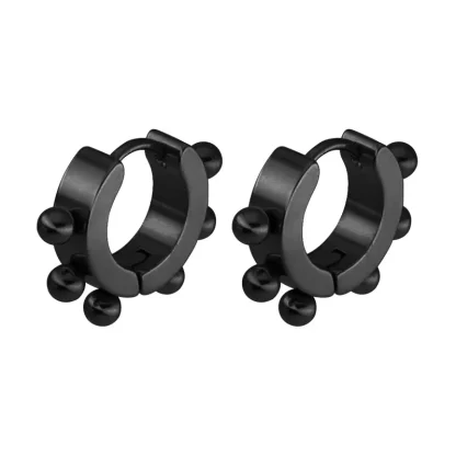 Punk Hoop Earrings with Spike Design - Image 2