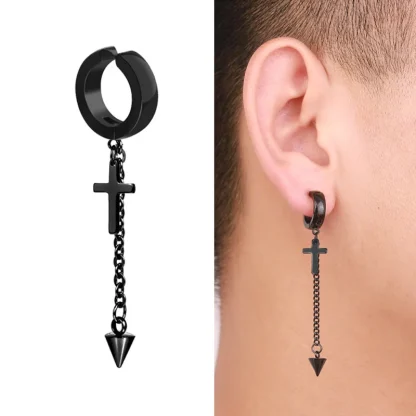 Dangle Chain Earrings with Multi Cross Design - Image 8
