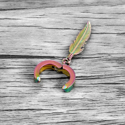 Modern Earrings with Feather Shape Dangle - Image 2