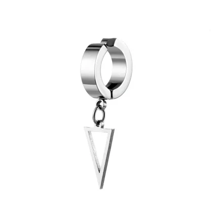 Clip-On Earring with Hollow Out Spike Pendant - Image 7