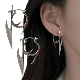 Creative Huggie Earrings with Dagger Design