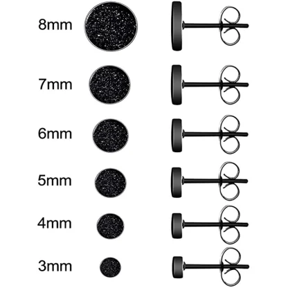 Hypoallergenic Luxury Black Round Earrings - Image 6