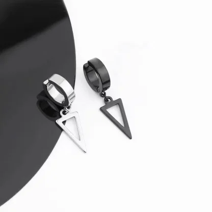 Clip-On Earring with Hollow Out Spike Pendant - Image 4
