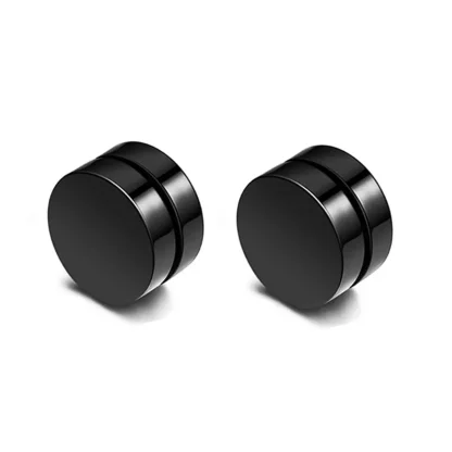 Simple Shiny Stud Earrings with Magnetic - Image 2
