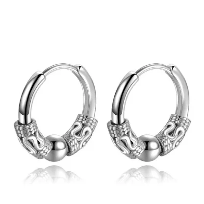 Gothic Hoop Earrings with Intricate Design - Image 7