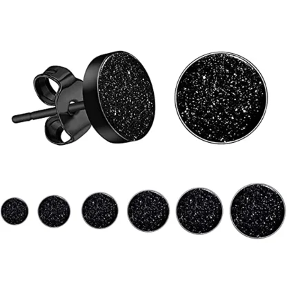Hypoallergenic Luxury Black Round Earrings