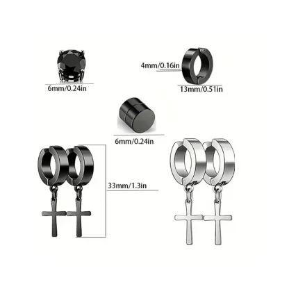 Simple Shiny Stud Earrings with Magnetic - Image 14