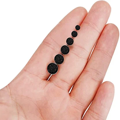 Hypoallergenic Luxury Black Round Earrings - Image 4