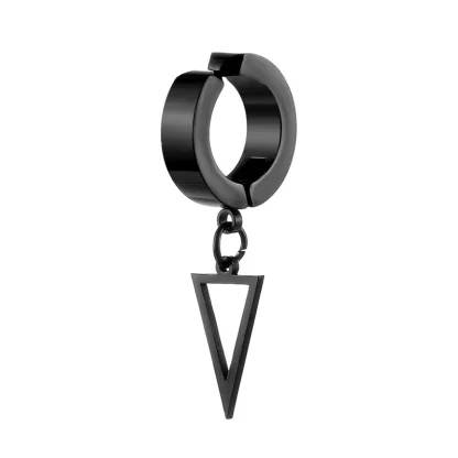 Clip-On Earring with Hollow Out Spike Pendant